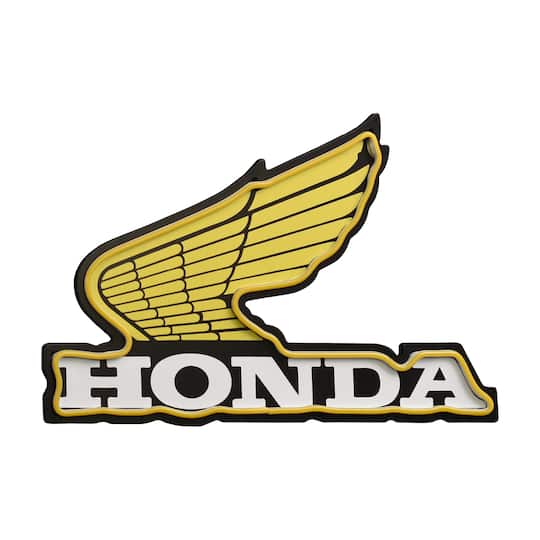 American Art Decor 12" x 20" Honda Wing LED Motorcycle Sign for Garage Wall Décor